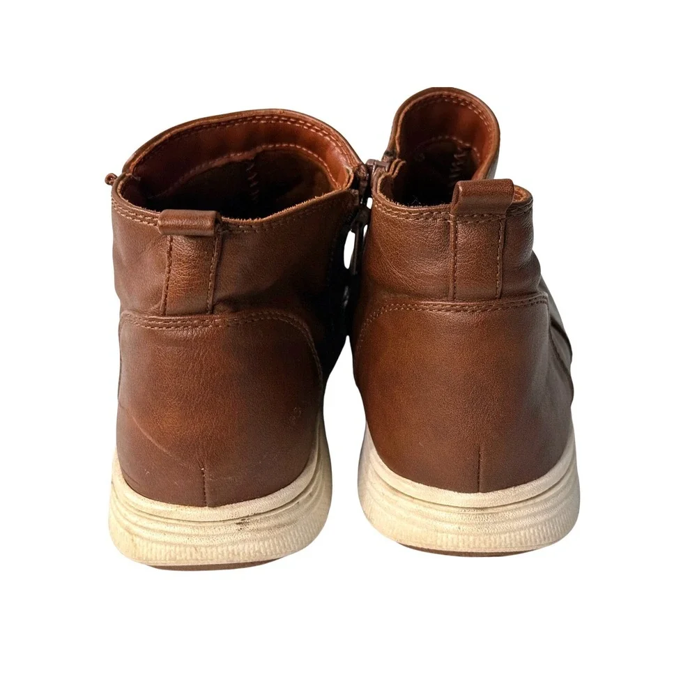 Cat & Jack‎ Kids Brown Faux Leather Side Zip Ankle Boots Size 5 Brown Chelsea